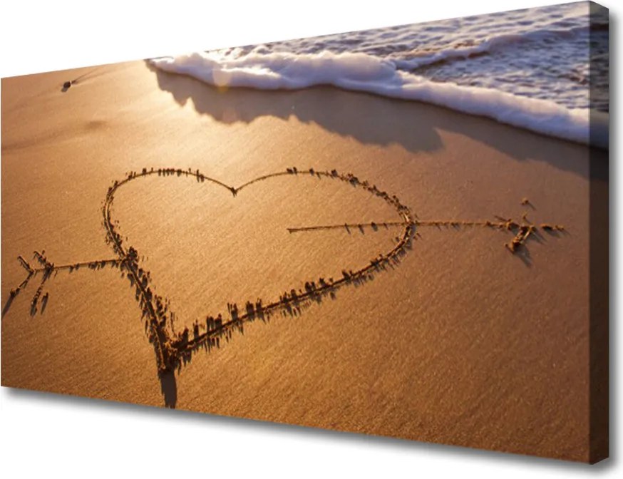 Obraz na płótnie Miłosny Symbol na Piasku