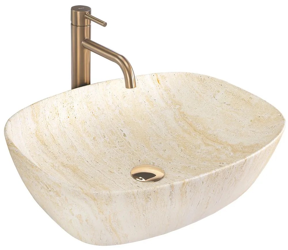 Umywalka nablatowa Rea Freja Travertine Matt