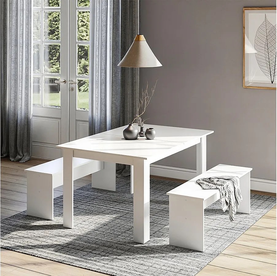 Stół jadalny biały 137.6x92.8x73 sentio