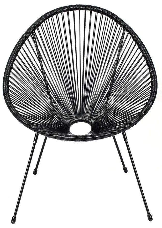 Czarny metalowy/plastikowy fotel ogrodowy Avocado Comfort – Bonami Selection