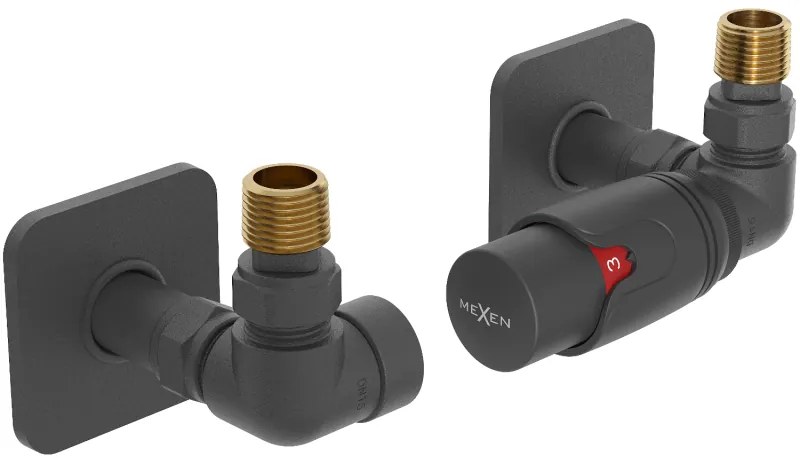 Mexen G00 zestaw termostatyczny osiowy z maskownicą S, antracyt - W903-900-909-66