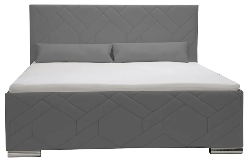 Łóżko tapicerowane z pojemnikiem i materacem EKO 180x200 cm Biały