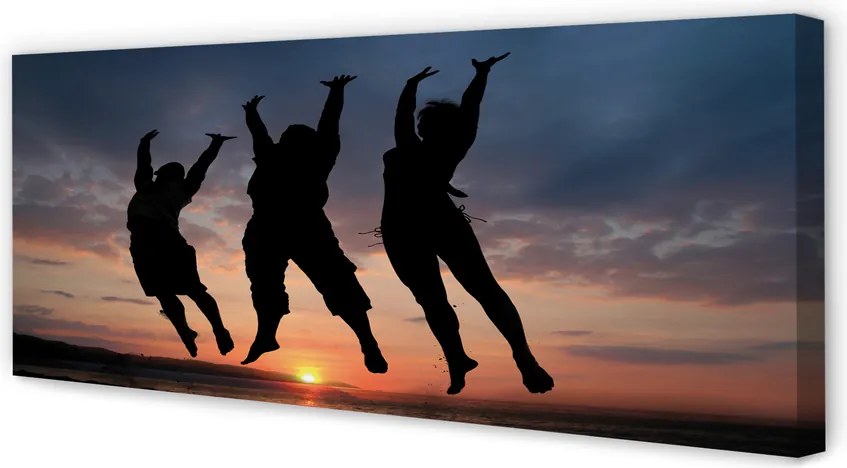 Fotoobraz na płótnie Ludzie na Tle Zachodu i Chmur