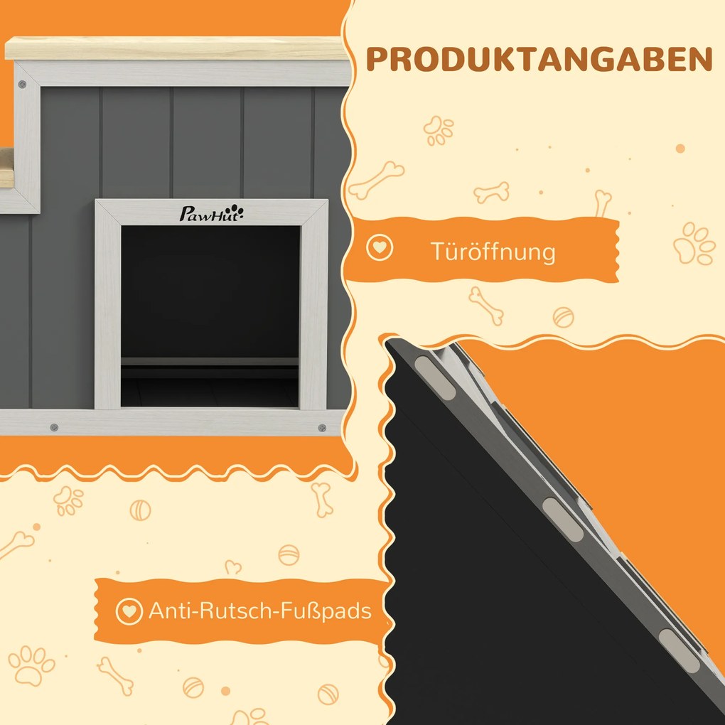 PawHut Schody dla psa 2 w 1 Design Wielofunkcyjne schody i rampa Naturalny szary | Aosom PL