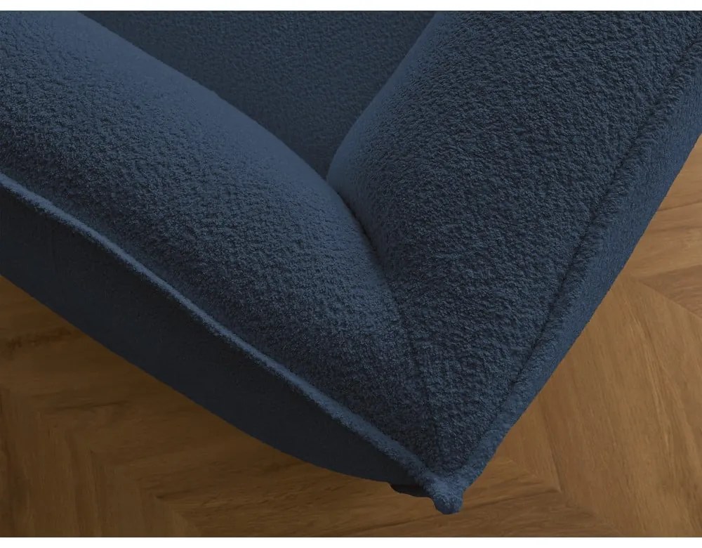 Ciemnoniebieska sofa z materiału bouclé 242 cm Giorgia – Bobochic Paris