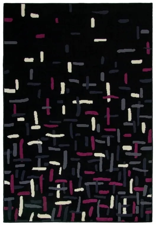 Dywan nowoczesny Luna Elements Czarno-Fioletowy 140 cm x 200 cm