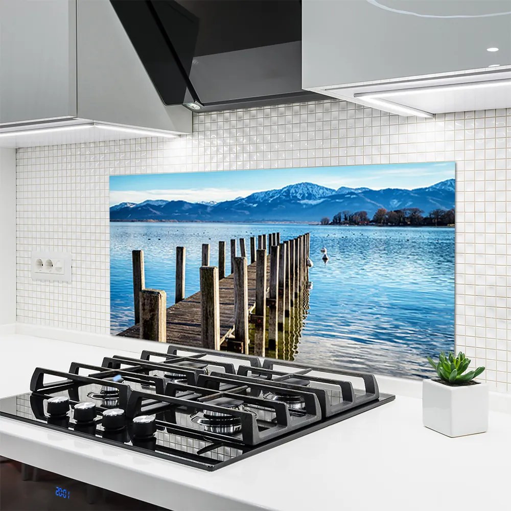 Szkło do Kuchni na Ścianę Most Nad Fiordem