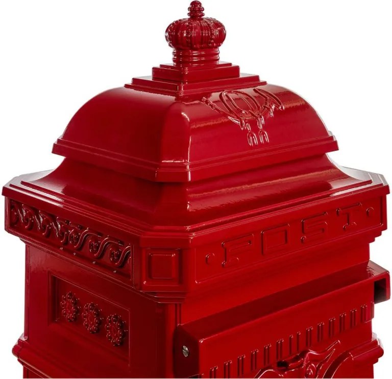 Skrzynka na listy antyczna czerwona