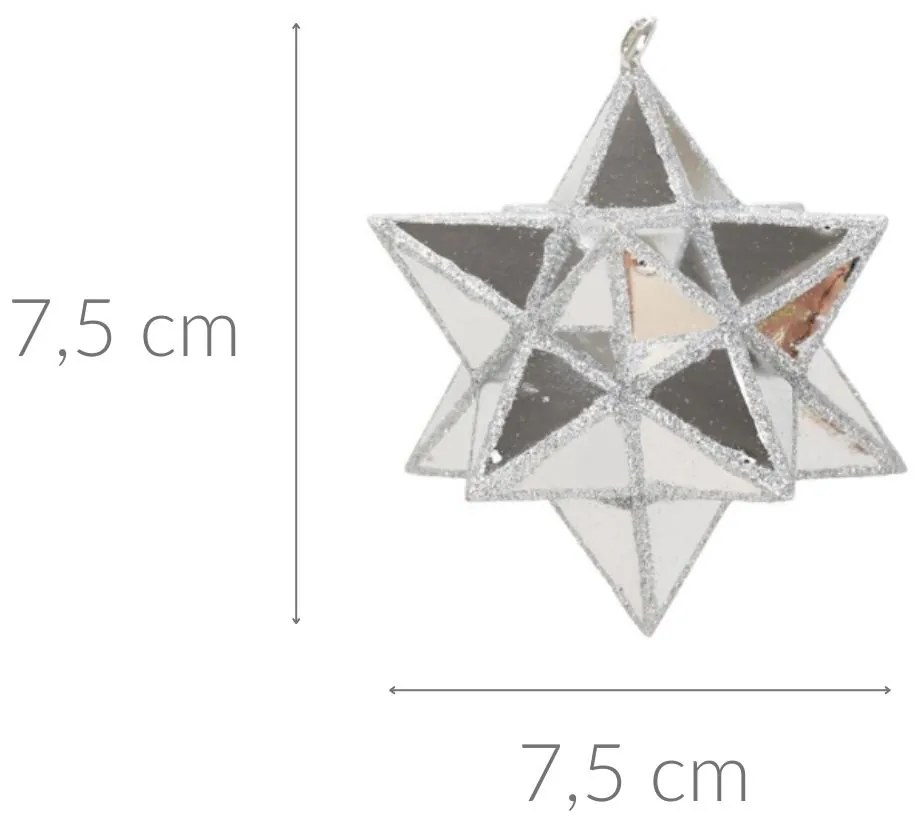 Przestrzenne gwiazdki z tworzywa sztucznego, 4 szt., Ø 7,5cm