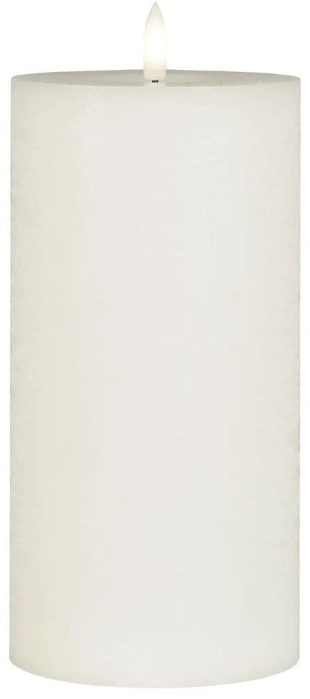 IB Laursen Świeca okrągła LED WARM FLAME 20 cm biała