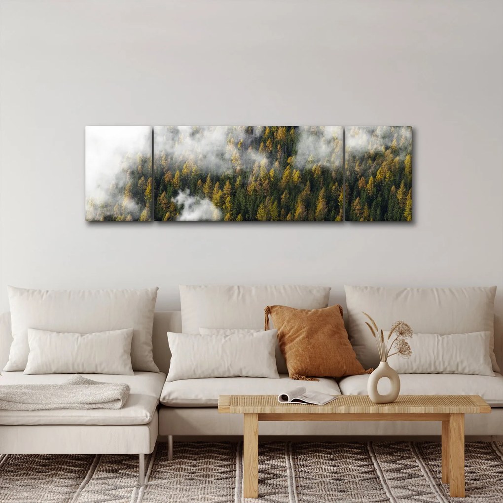 Obraz lasu w chmurach (170x50 cm)