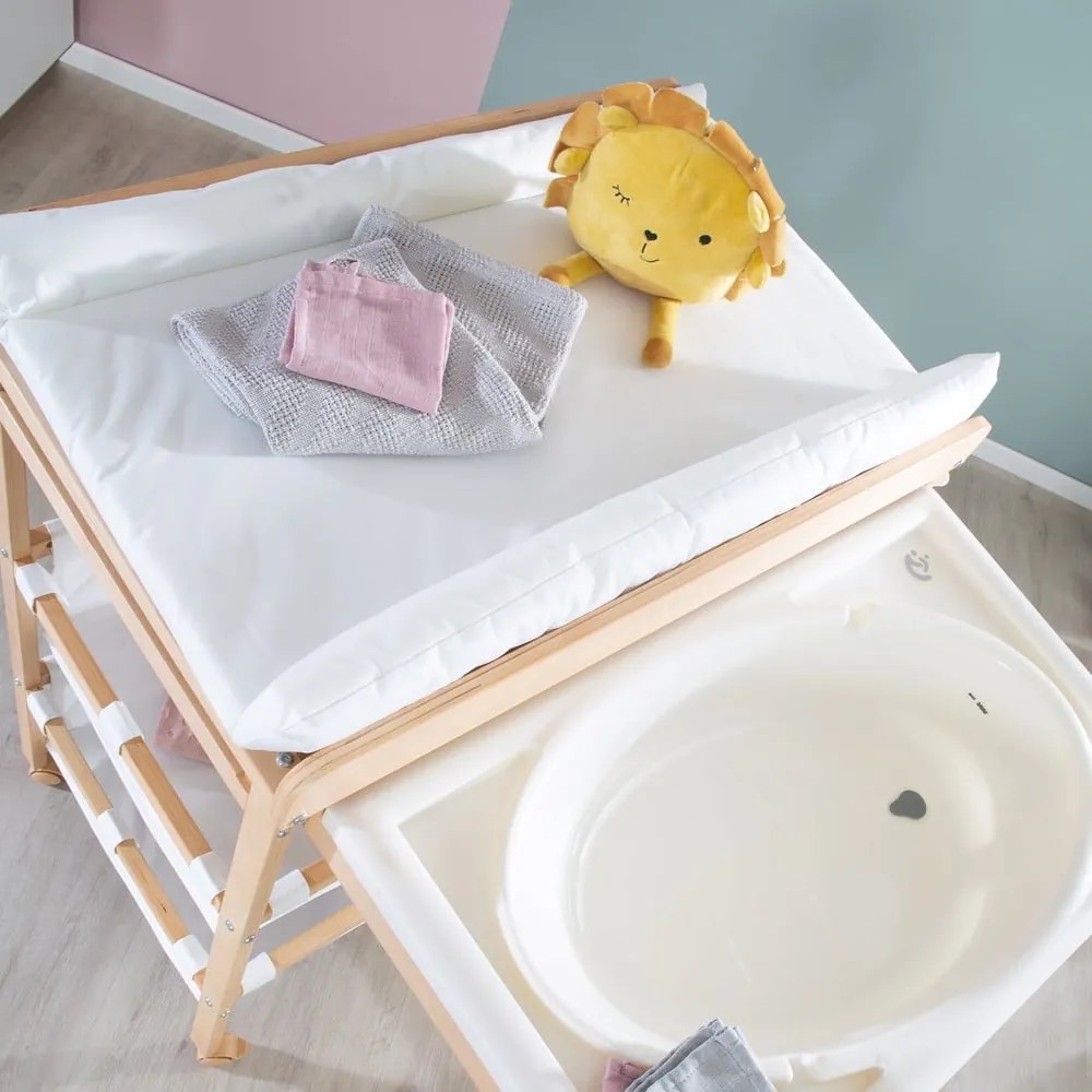Biało-naturalny przewijak w dekorze brzozy Baby Pool – Roba