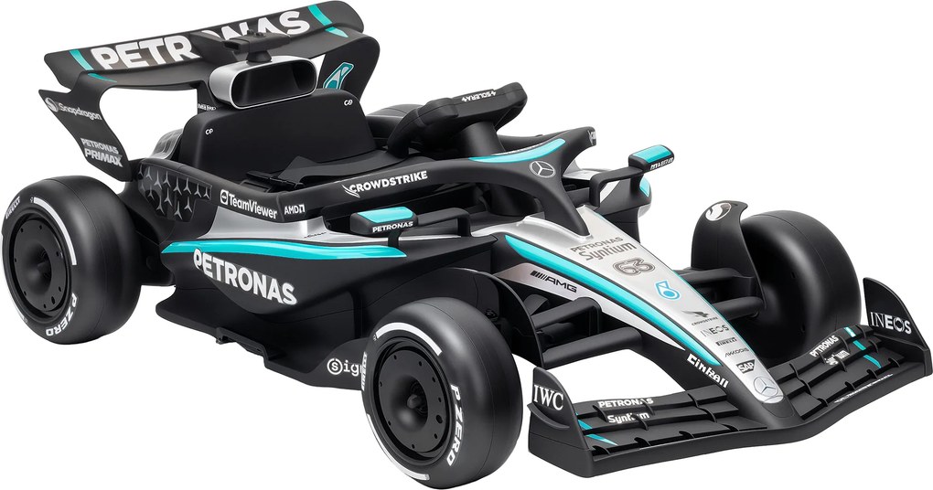 AIYAPLAY Mercedes-AMG PETRONAS F1 12 V Elektryczny gokart dla dzieci z akumulatorem litowym, 2 silniki, miękki start | Aosom PL