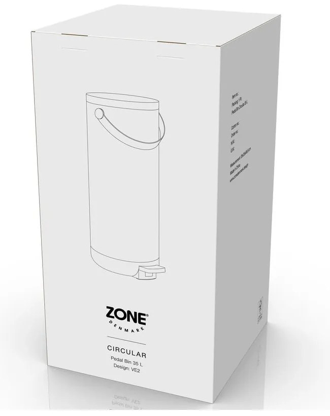 Czarny plastikowy kosz na śmieci z pedałem 35 l Circular – Zone