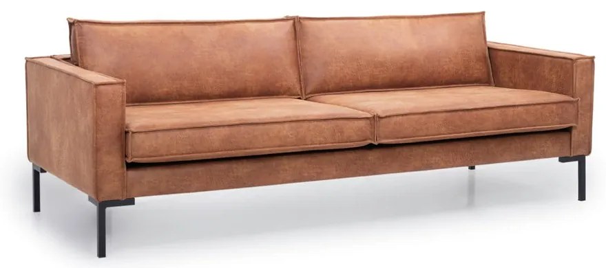 Jasnobrązowa sofa ze sztucznej skóry Scandic Rate