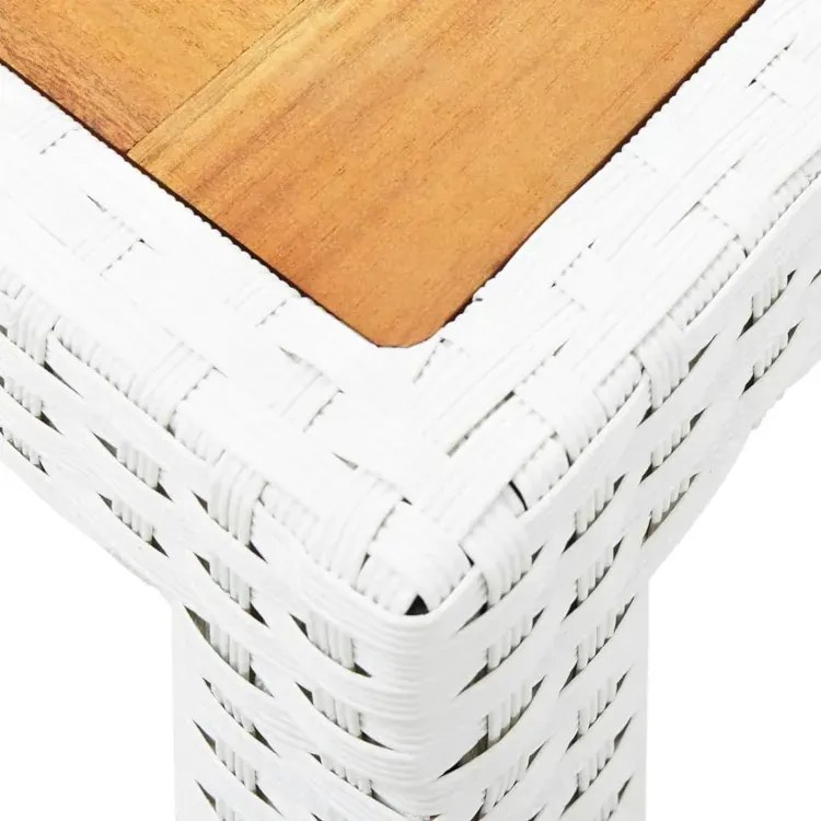 Biały zestaw mebli ogrodowych z drewnianym blatem G9-T33