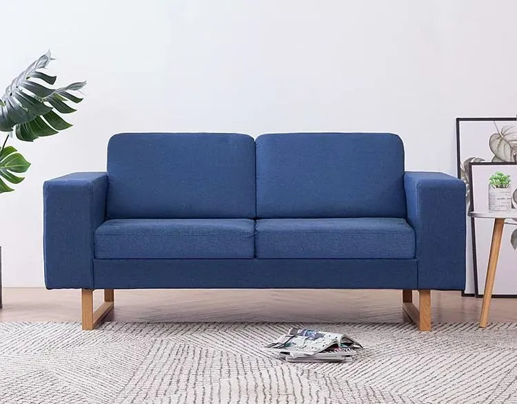 Granatowa elegancka dwuosobowa sofa L1-S14