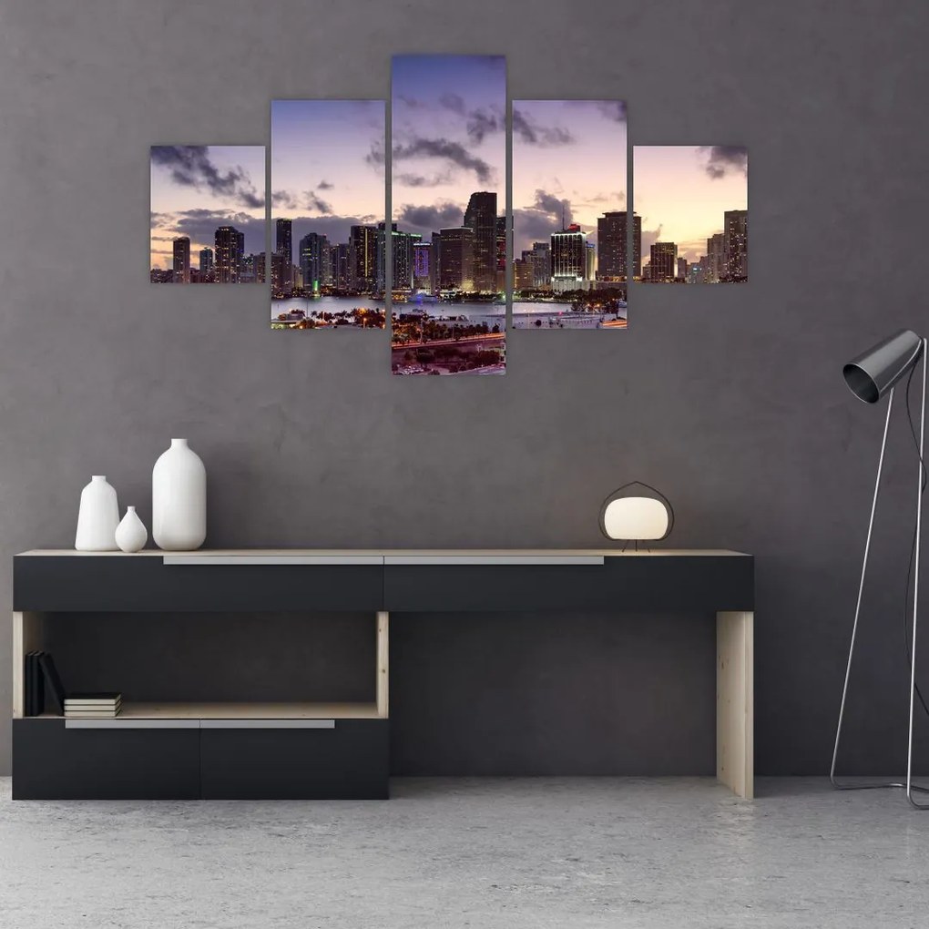 Obraz metropolii z drapaczami chmur (125x70 cm)
