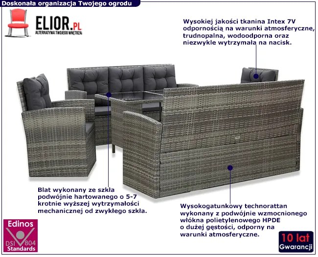 Zestaw mebli ogrodowych z poduszkami B0-A79