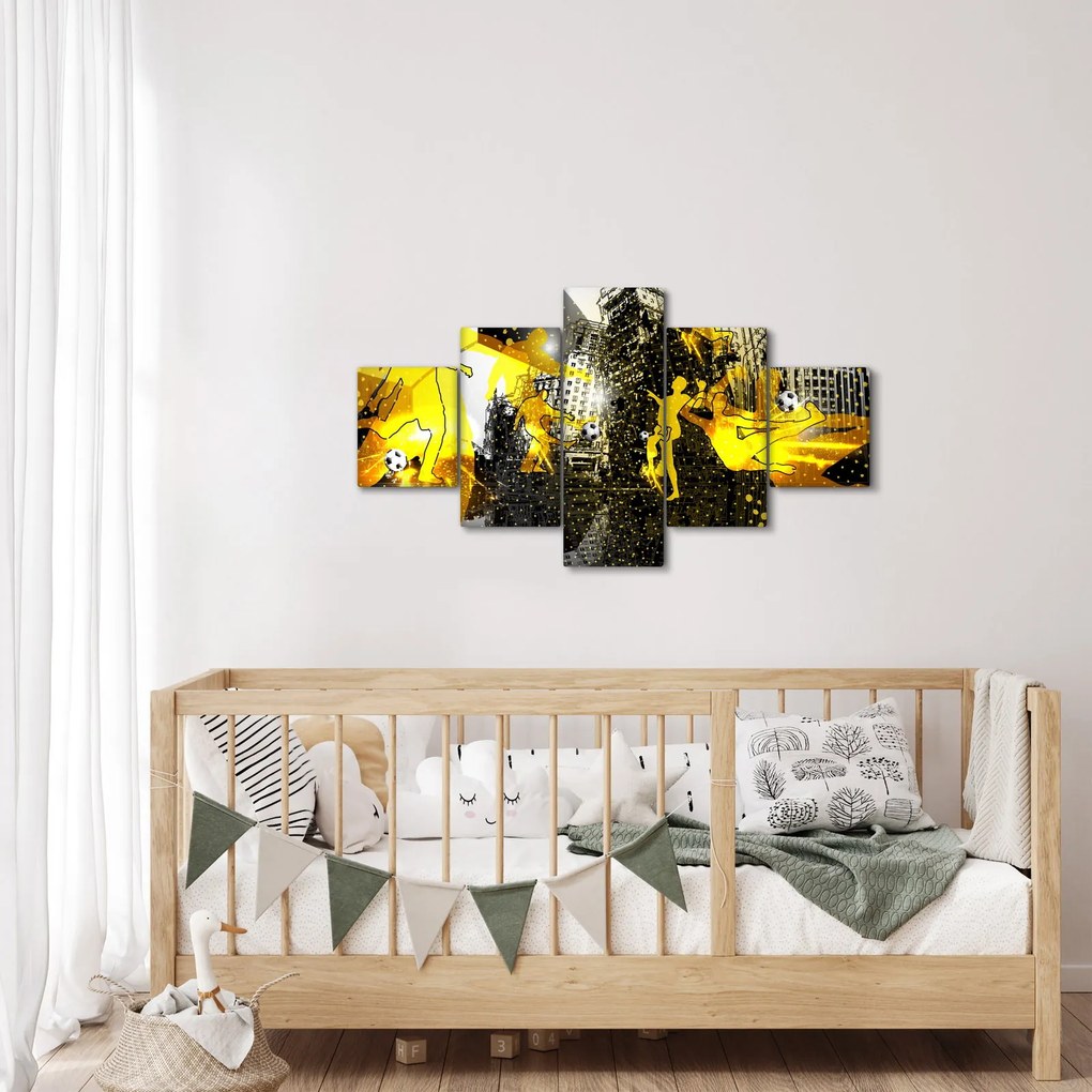 Obraz - Piłka nożna w wielkim mieście (125x70 cm)