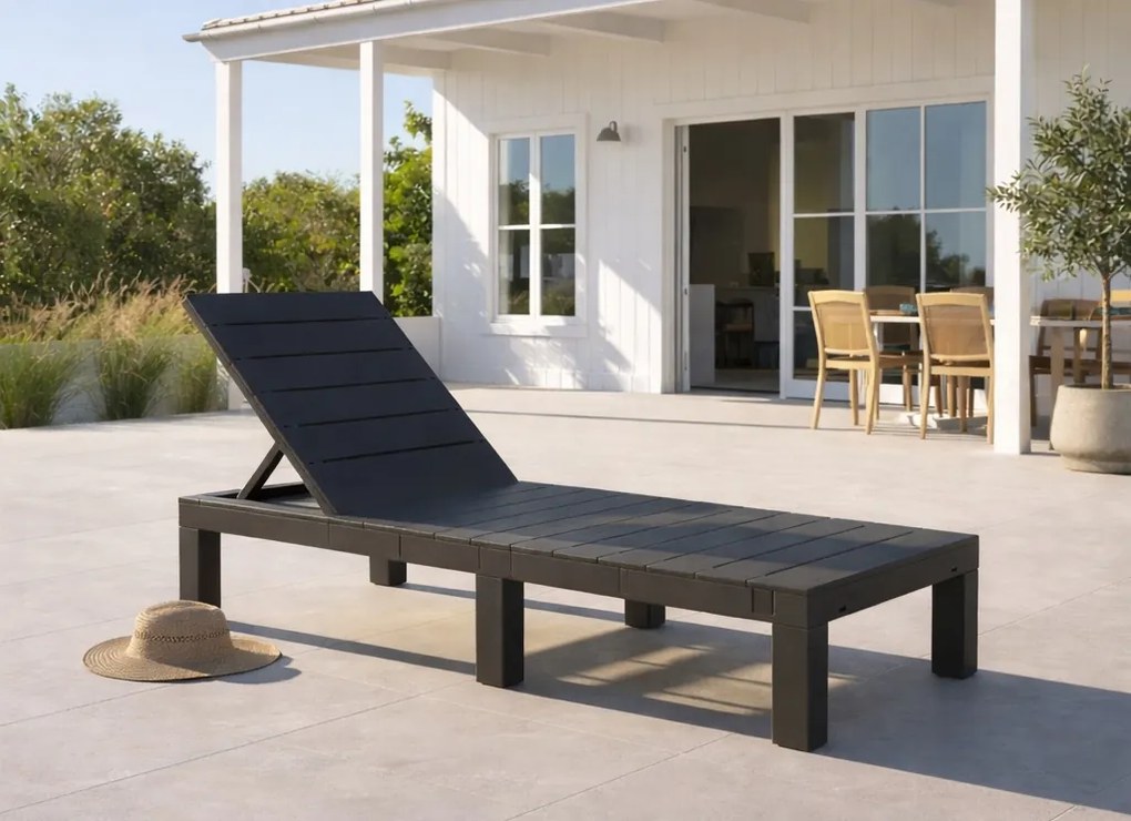 Leżak ogrodowy hotelowy Lagoon 014 składany, kolor szary