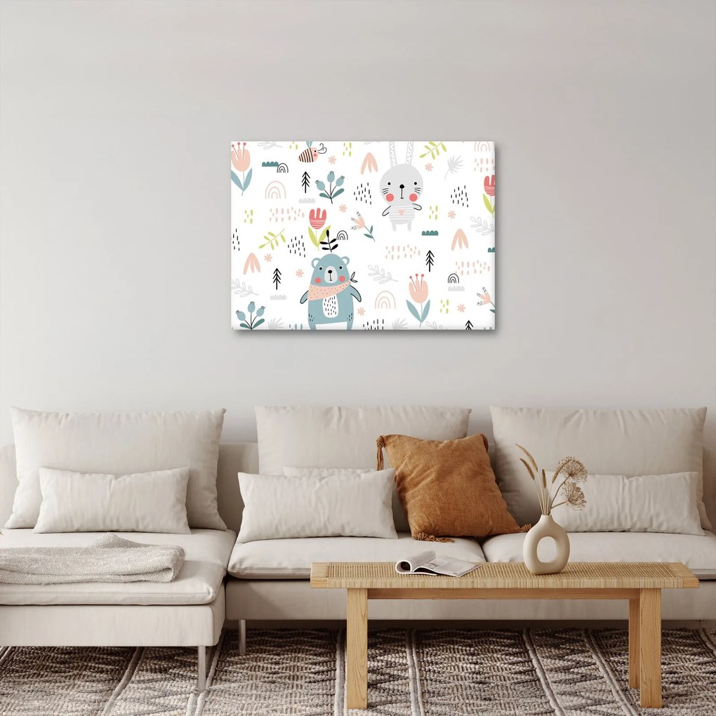 Obraz - Zwierzęta na łące (70x50 cm)