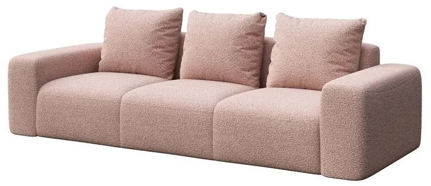 Różowa sofa z materiału bouclé 287 cm Monce – Rodier