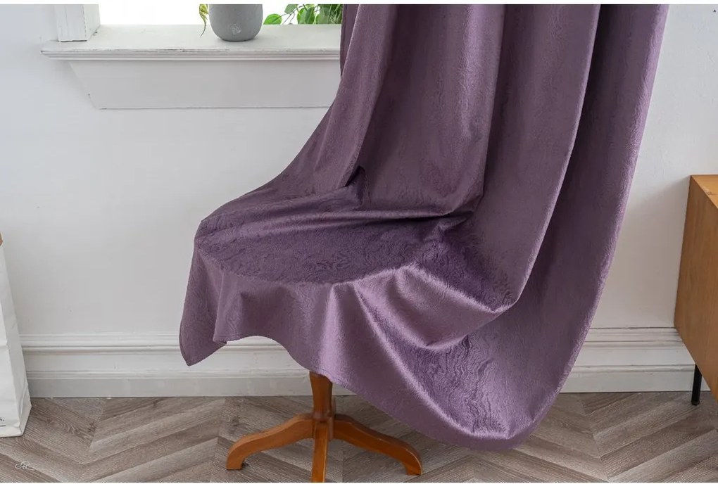 Zasłona zaciemniająca DUNES VELVET 140x250 cm, fioletowy Zawieszanie: Metalowe pierścienie