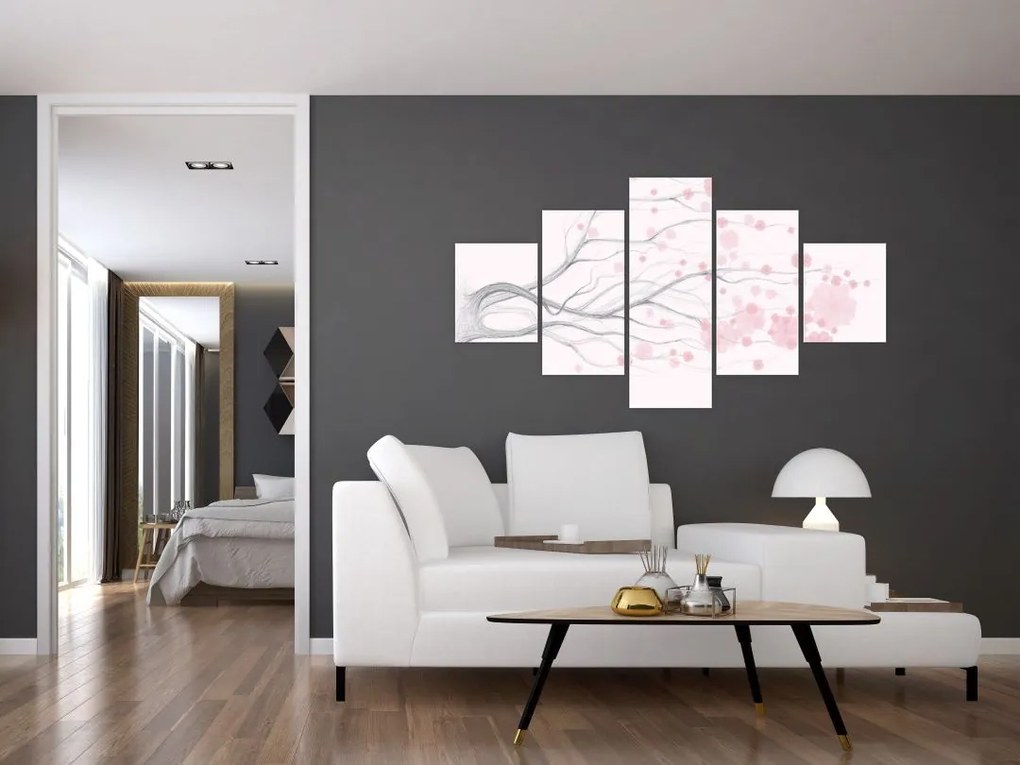Obraz - Różowe kwiaty (125x70 cm)