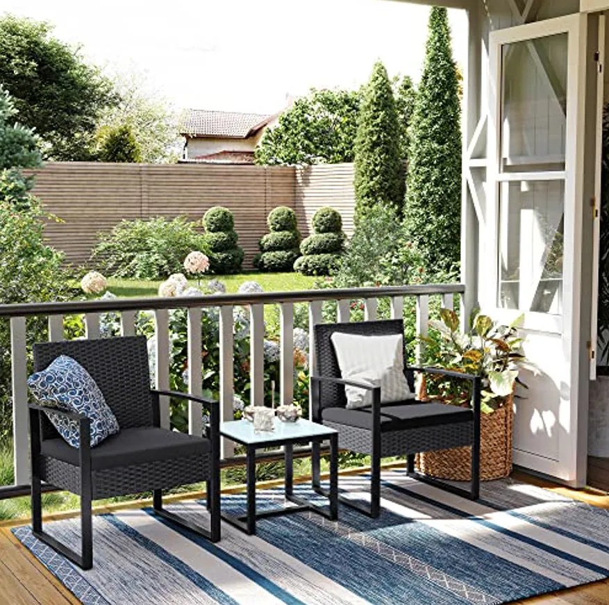 Czarny zestaw ogrodowy JARDINES