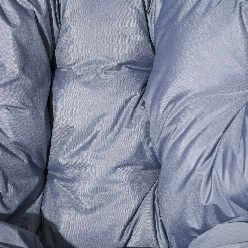 Outsunny Fotel Ogrodowy z Rattanu, Siedzisko Rattanowe, PE-Rattan, 89 cm x 75 cm x 143 cm, Szary+Czarny