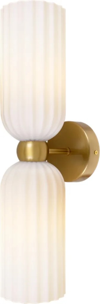Venesia podwójny kinkiet 43 cm mleczne szkło ryflowane, 2x E14