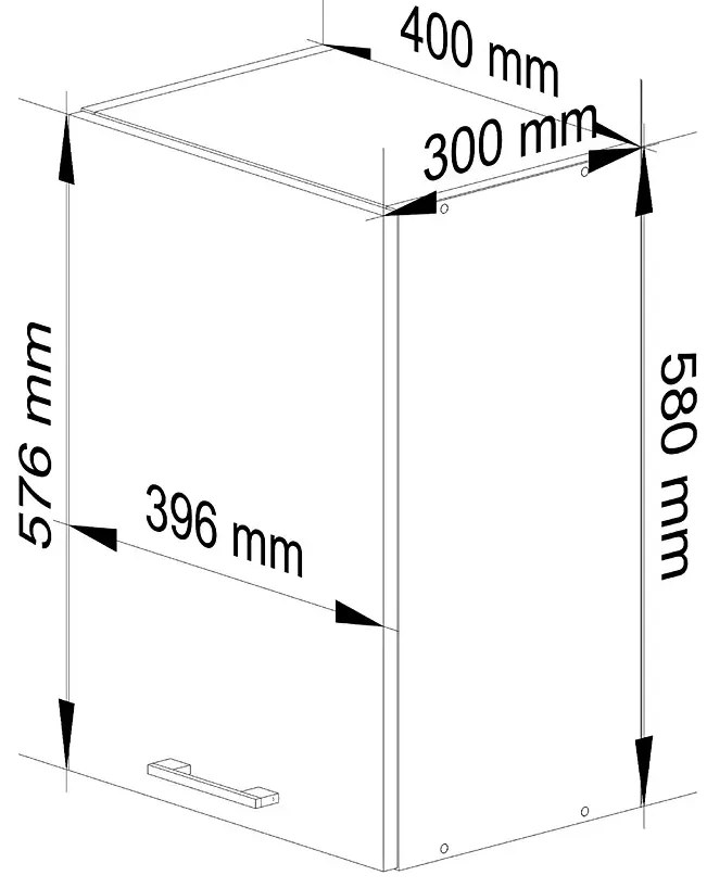 Wisząca szafka kuchenna w kolorze betonu - Poli 20X