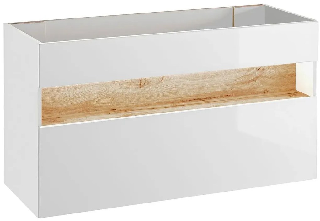 Szafka z umywalką Laures 2S 120 cm - Biały połysk