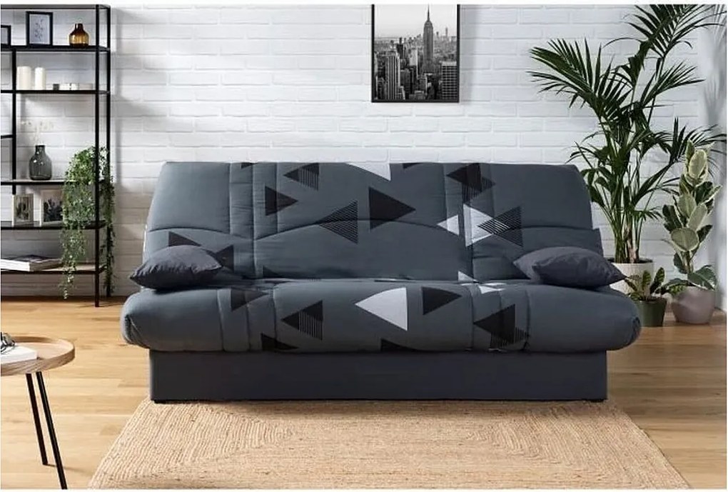 Tapczan Clic Clac 3-osobowy tkanina Bikini szara - Styl współczesny - DREAM