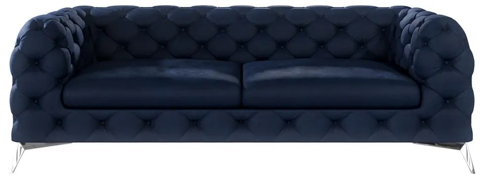 Ciemnoniebieska aksamitna sofa 225 cm Chelsea – Ropez