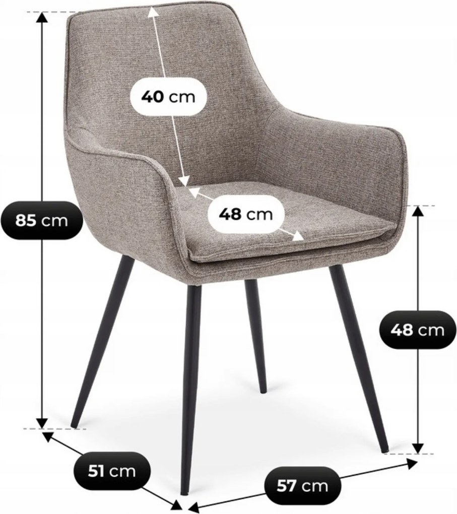 Krzesło Tapicerowane do Jadalni EDRICK Brązowe Nowoczesne Loft