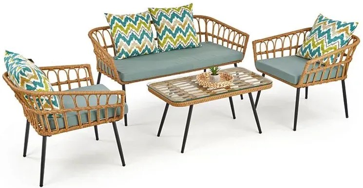 Rattanowa sofa ogrodowa Tarkin 3X-wielobarwna