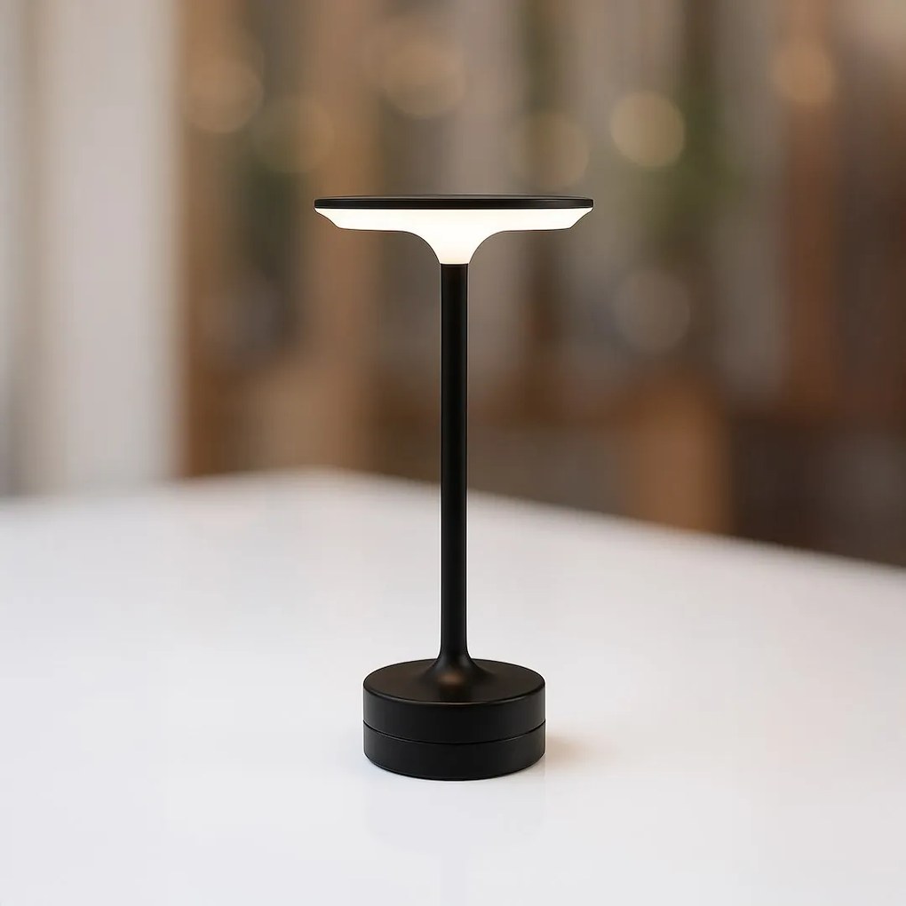 Lampka nocna czarna, ładowanie, bezprzewodowa TAVOLO Black