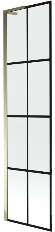 Mexen Next L parawan nawannowy 1-skrzydłowy 50 x 150 cm, czarny wzór, złoty - 895-050-000-03-77-50
