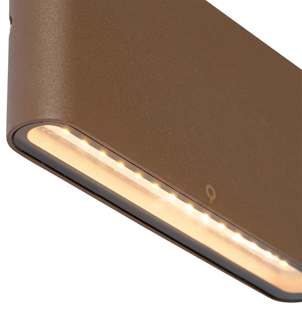 Zewnetrzna Nowoczesna lampa ścienna zewnętrzna rdzawo-brązowa 17,5 cm z LED IP65 - Batt Nowoczesny Oswietlenie zewnetrzne