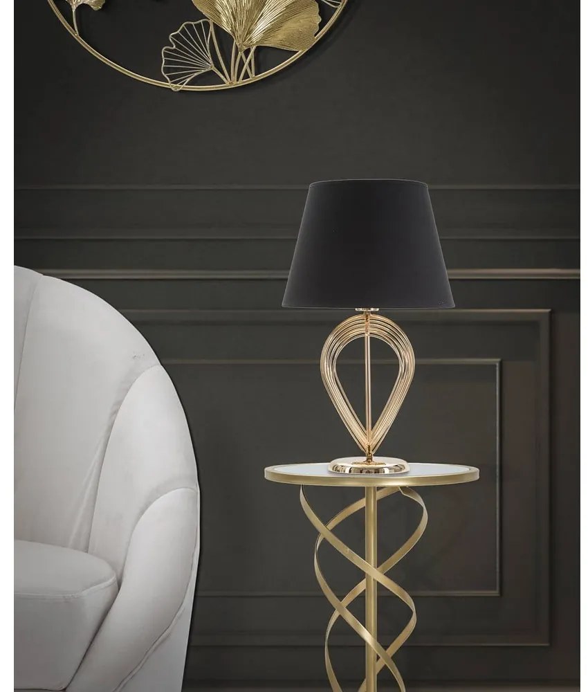 Czarna lampa stołowa Mauro Ferretti Maxt, ø 32,5 cm
