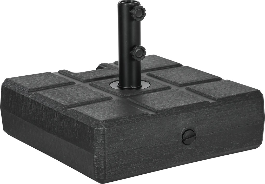 Outsunny Stojak na parasol do 40 kg - z uchwytem, kwadratowy, Czarny