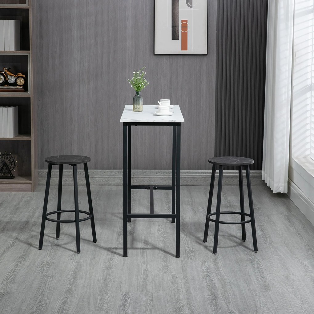 HOMCOM Zestaw stołu barowego z krzesłami 3częściowy Idealny do kuchni i jadalni Stylowy i nowoczesny design | Aosom PL
