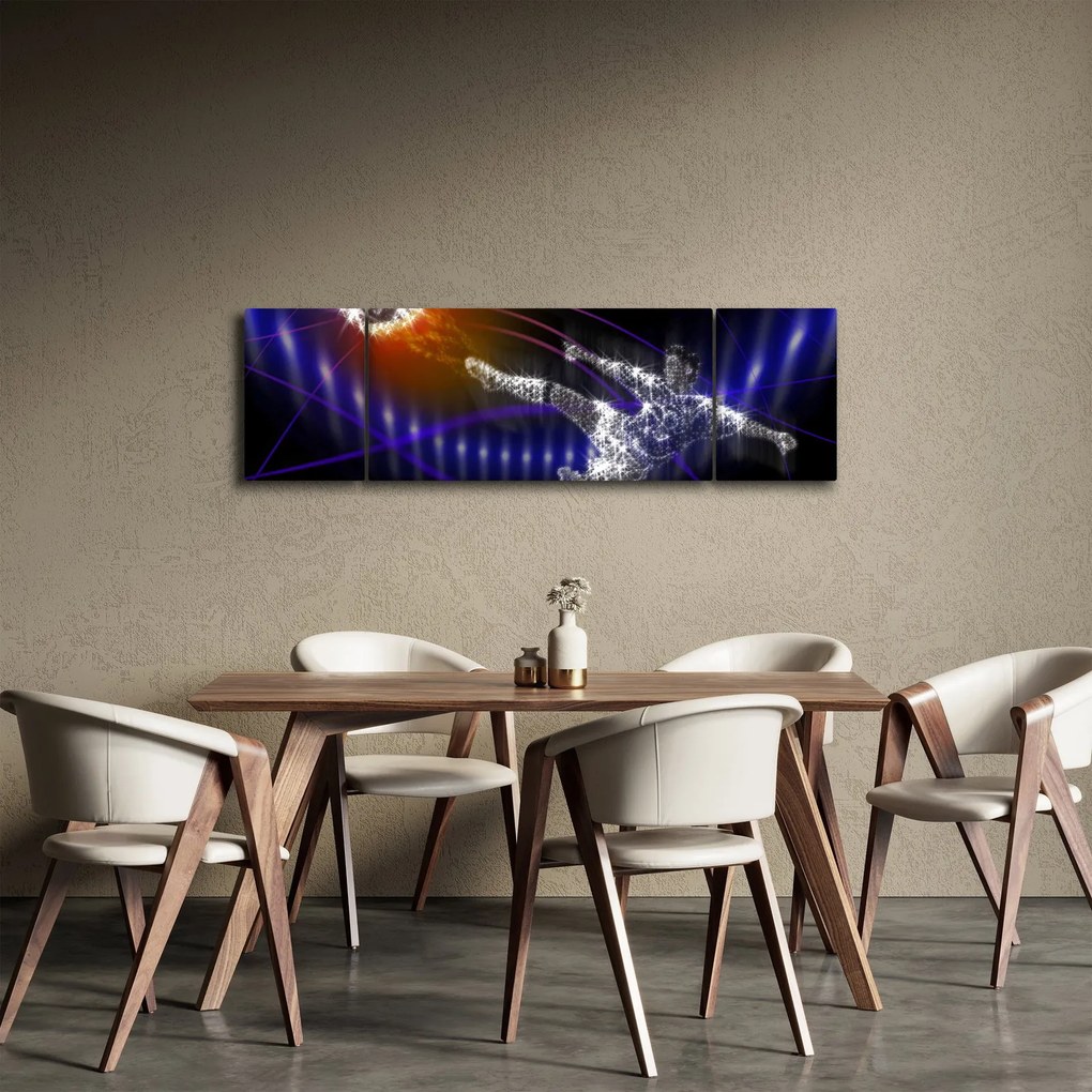Obraz skaczącego piłkarza (170x50 cm)