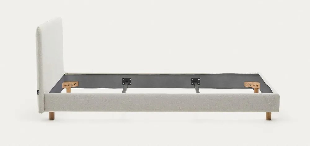 Szare tapicerowane łóżko jednoosobowe bez stelaża 90x200 cm Valma – Kave Home