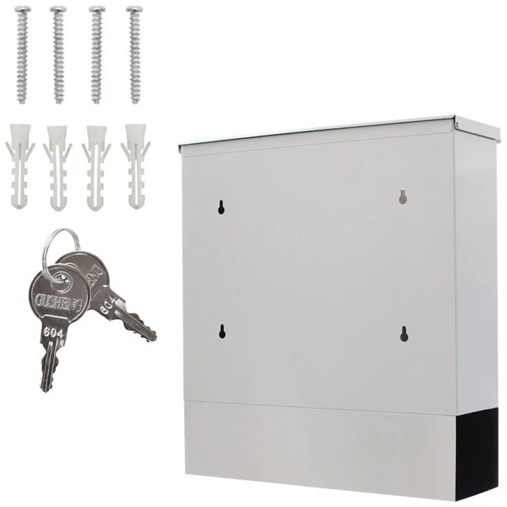 Skrzynka pocztowa LAGO, 330 x 305 x 97 mm, nierdzewna