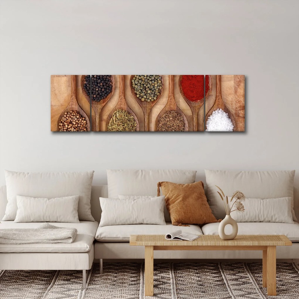 Obraz - Przyprawy na łyżkach (170x50 cm)