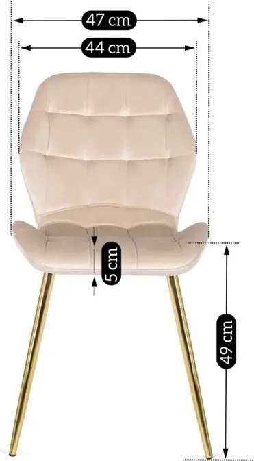 Zestaw Stół Okrągły Rozkładany LUKAS 100-250 cm Kaszmir/Złoty i 4 Krzesła LUCKY Kremowe