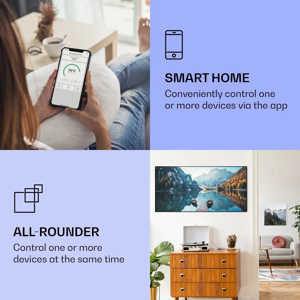 Klarstein Wonderwall Art Smart 700W 60x120cm Obraz na podczerwień Jezioro II